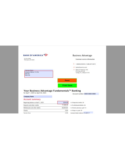 Bank of America April 2025 Business