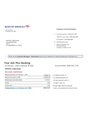 Bank of America June 2025 Business Template