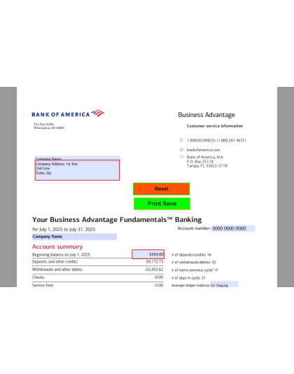 Bank of America Business July 2025